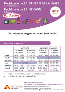 horaires décheteries